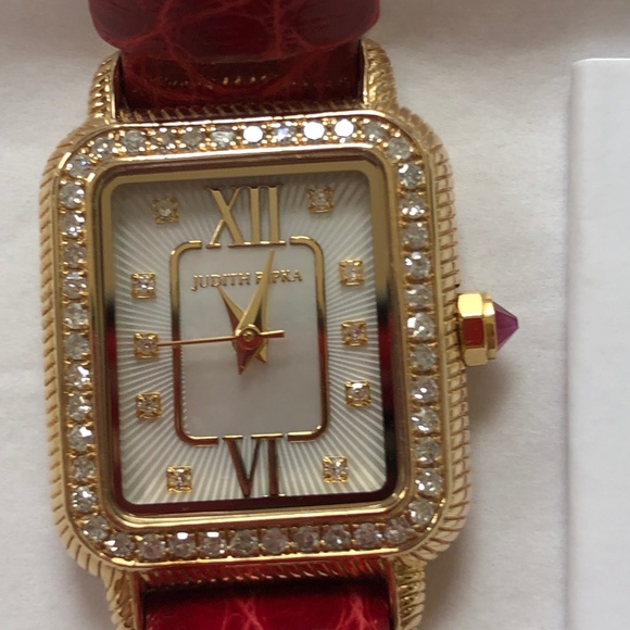 Judith Ripka 14K Gold 1/2 cttw Diamond &Rubi Watch - Picture 3 of 8